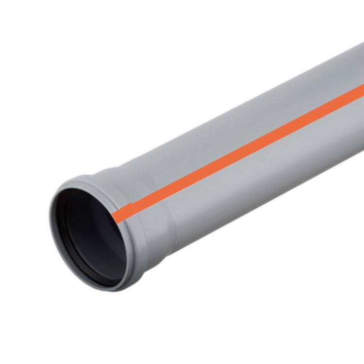 Труба PP-H с раструбом серая OPTIMA Дн 50х1,5 б/нап L=2,0м в/к VALFEX 220500200